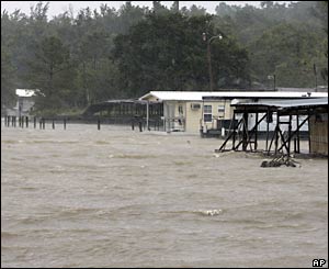 A summer camp is flooded from Hurricane Dennis in Mobile Bay, Alabama