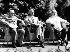 Churchill, Truman and Stalin at Potsdam Conference