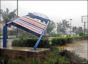 Damage in Mexican resort of Cancun