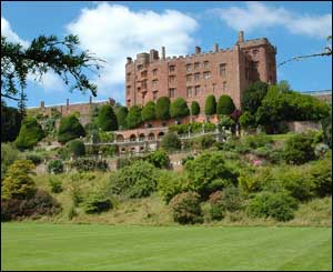 A view of the impressive Powis Castle, from Bruce