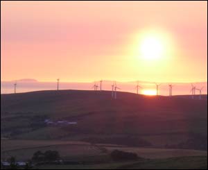 Lleyn Peninsula and Bardsey Island at sunset from above Penrhyncoch, Aberystwyth (Dafydd Thomas)