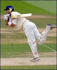 Pietersen launches into a series of staggering blows 