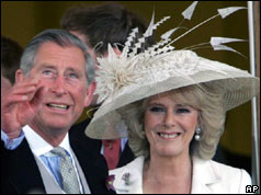 Prince Charles and Camilla emerge from Windsor Guildhall