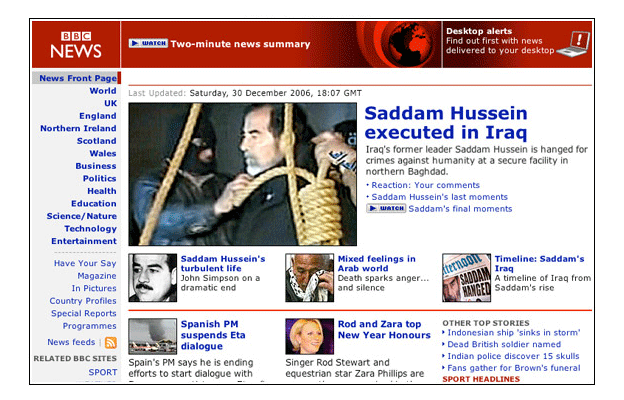 Saddam Hussein executed