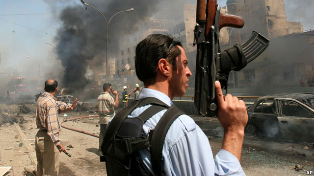 Aftermath of a suicide bombing