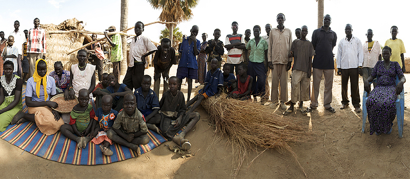 Village gathering in Mathiang Dit, Sudan
