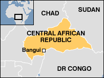 Map of Cent African Rep