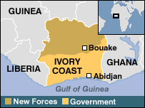 Map of Ivory Coast