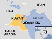 Map of Kuwait