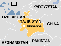 Map of Tajikistan