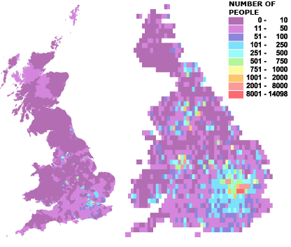 Concentrations of people born in Bangladesh