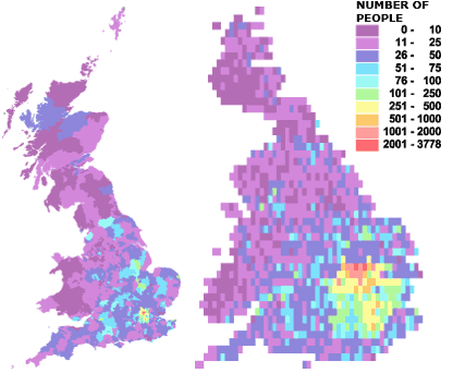 Concentrations of people born in Cyprus