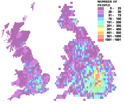 Concentrations of people born in Italy