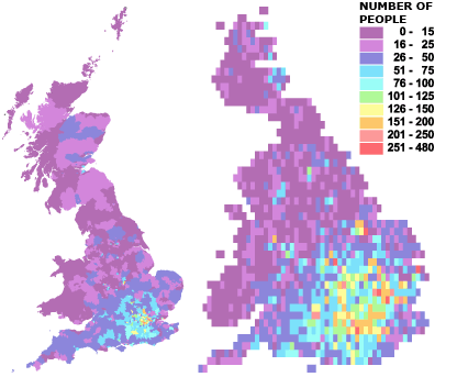 Concentrations of people born in Zimbabwe