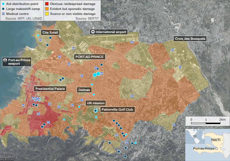 The damage caused by the earthquake was extensive, destroying homes, hospitals and government buildings.
