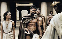 پادشاه اسپارت ها و چند تن از اطرافيانش