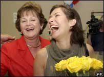 Iekaterina celebrou a permissão com Diane Wilson