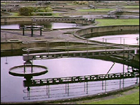 A sewage treatment works centre