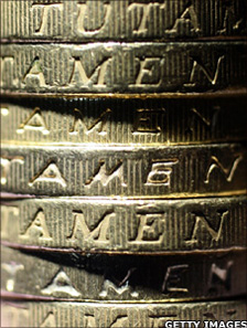Stack of pound coins