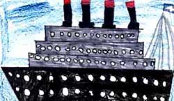 Child's picture of RMS Titanic