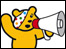Pudsey with megaphone