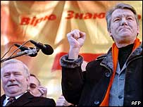 Лех Валенса підтримав Помаранчеву революцію в Україні