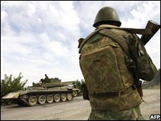 російські солдати в Ґорі