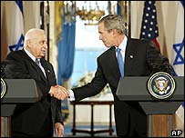 George W. Bush e Ariel Sharon