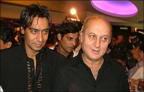 Ajay Devgan and Anupam Kher