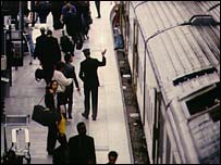 Passengers at a station