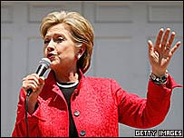 Hillary Clinton durante campanha na Virgínia Ocidental