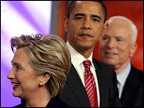 हिलेरी क्लिंटन और बराक ओबामा 