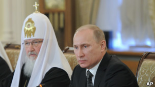 Патриарх Кирилл и Владимир Путин