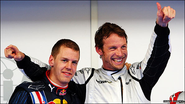 Can Button (r) and Vettel (l) fulfill the Legard prediction with a podium one-two?