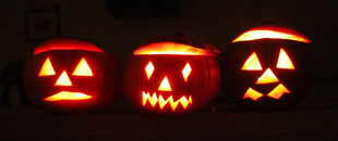 Traditional Halloween jack-o'-lanterns