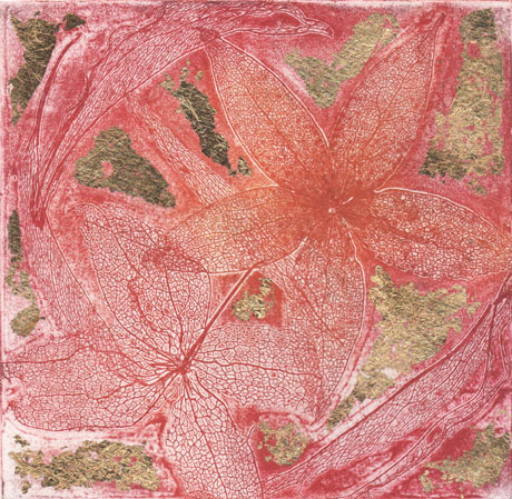 Hozuki, etching and chine colle by Jane Marchesi