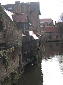 Bruges, clădiri, canal, centrul istoric