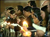 Truchlící věřící v Římě