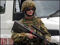 Soldado australiano em Dili