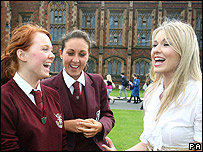 A group of girls enjoying their conversation