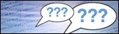 Speech bubble containing question marks