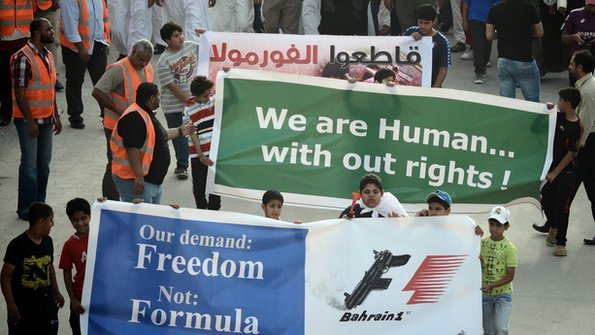 Protesters in Bahrain