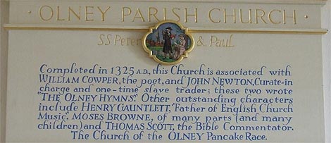 Inscription inside the church 