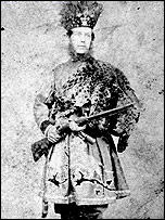 A Belle Vue performer in leopard skin, circa 1880