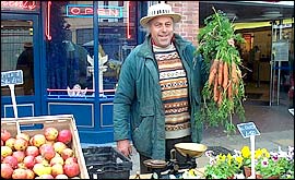 Peter Cook shows off his carrots