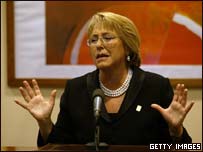 A presidente do Chile, Michelle Bachelet