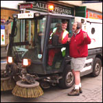 Ian and a street cleaner