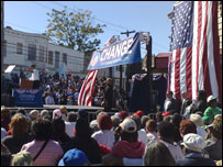 Barack Obama speaks at a rally in Philadelphia (image Ian Sherwood)