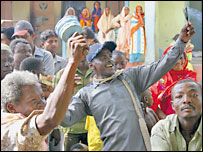 dancing at a Sidi procession in India