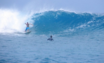 Nutted. This is why people travel half way round the world to find waves. Tahiti. Pic courtesy George Kindley 07